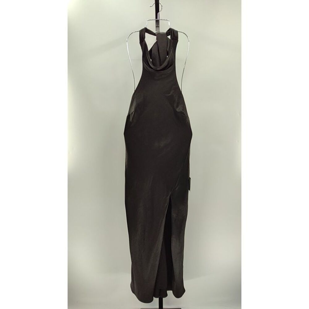 Lulus Exceptional Status Halter Backless Slip Midi Dress Black S - Picture 2 of 3